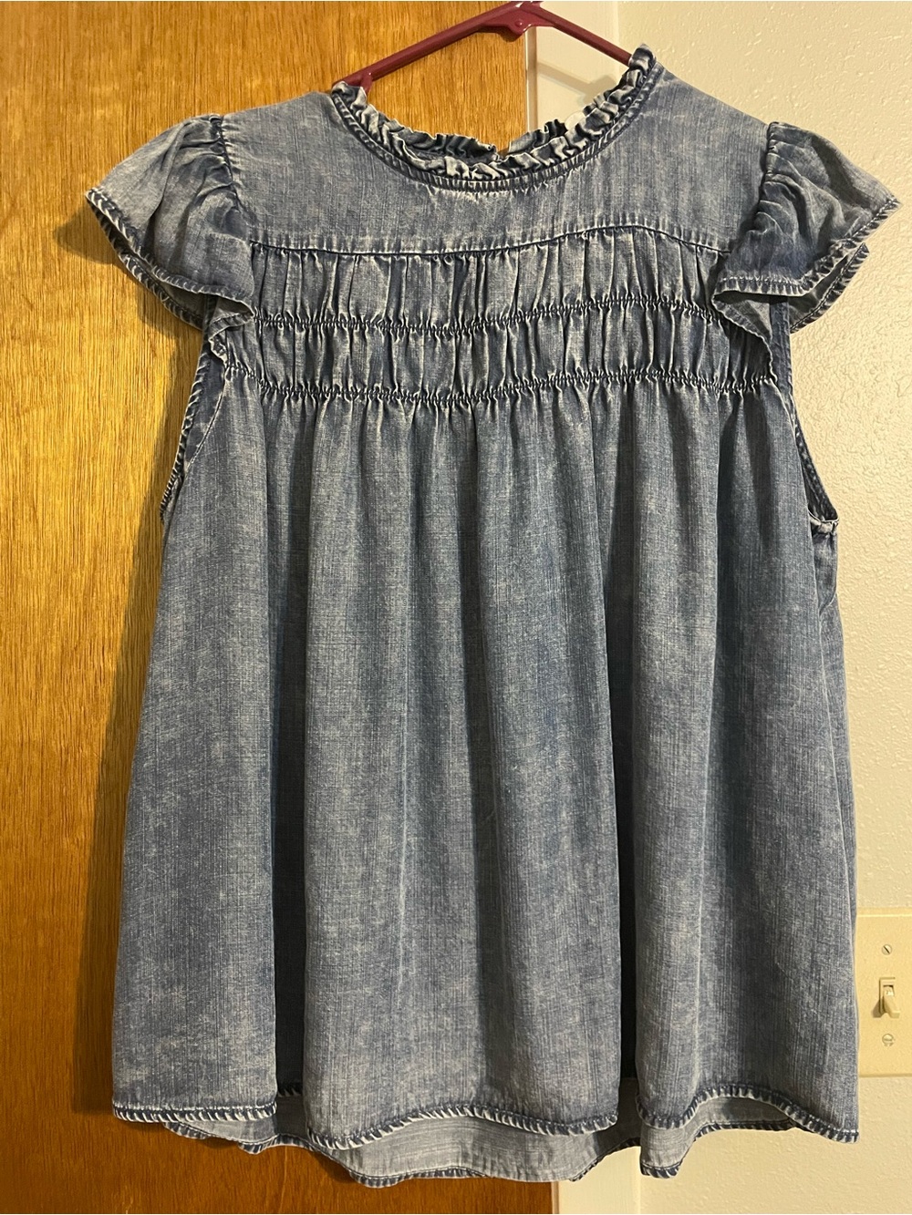 Jane and Delancey Denim-Style Smocked Top